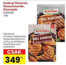 Spar Kotányi fűszersó, fűszerkeverék, fűszerpác ajánlat