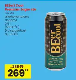 Spar BE(er) Cool prémium lager sör ajánlat