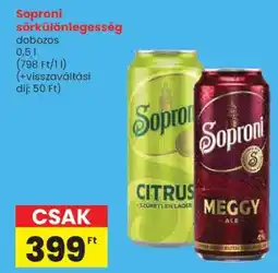 Spar Soproni sörkülönlegesség ajánlat