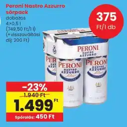 Spar Peroni Nastro Azzurro sörpack ajánlat