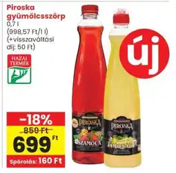 Spar Piroska Gyümölcsszörp ajánlat