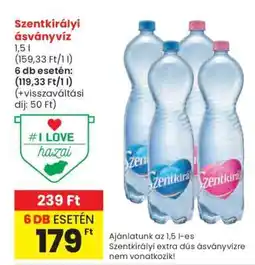 Spar SZENTKIRÁLYI Ásványvíz ajánlat