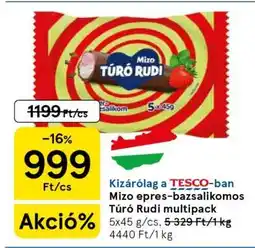 Tesco Mizo epres-bazsalikomos Túró Rudi multipack ajánlat