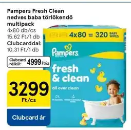 Tesco Pampers Fresh Clean nedves baba törlőkendő multipack ajánlat