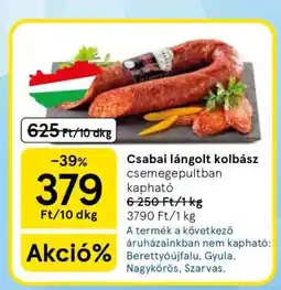 Tesco CSABAI Lángolt kolbász ajánlat