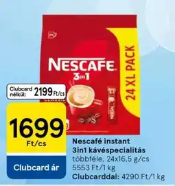 Tesco Nescafé instant 3in1 kávéspecialitás ajánlat