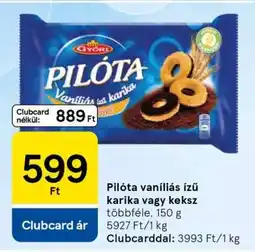 Tesco Pilóta vaníliás ízű karika vagy keksz ajánlat