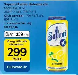 Tesco Soproni Radler Dobozos Sör ajánlat