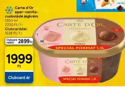 Tesco Carte d'Or eper-vanília-csokoládé jégkrém ajánlat