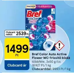 Tesco Bref Color Auto Active Flower WC-frissítő blokk ajánlat