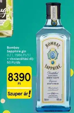 Tesco Bombay Sapphire gin ajánlat