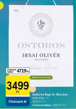Tesco Ostoros Bag-In-Box bor ajánlat