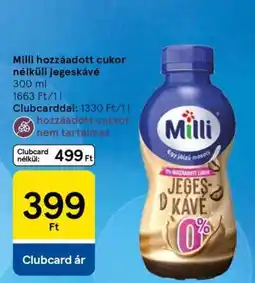 Tesco Milli hozzáadott cukor nélküli jegeskávé ajánlat
