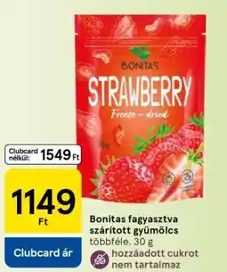 Tesco Bonitas fagyasztva szárított gyümölcs ajánlat