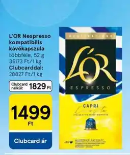 Tesco L'OR Nespresso kompatibilis kávékapszula ajánlat