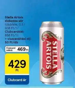 Tesco Stella Artois dobozos sör ajánlat