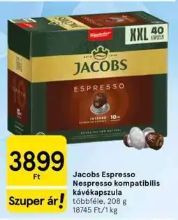 Tesco Jacobs Espresso Nespresso kompatibilis kávékapszula ajánlat