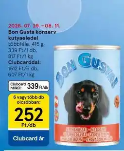 Tesco Bon Gusta konzerv kutyaeledel ajánlat