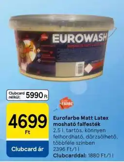 Tesco Eurofarbe Matt Latex mosható falfesték ajánlat