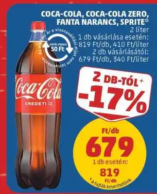 Coca-Cola, Coca-Cola Zero, Fanta Narancs, Sprite