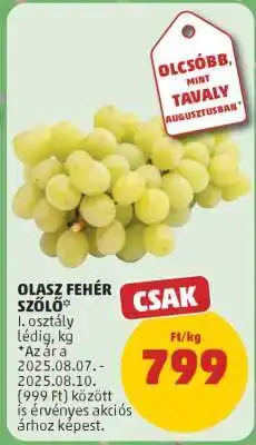 PENNY Olasz fehér szőlő ajánlat