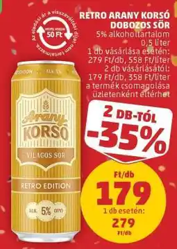 PENNY RETRO ARANY KORSÓ DOBOZOS SÖR ajánlat