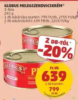 PENNY Globus Melegszendvicskrém ajánlat