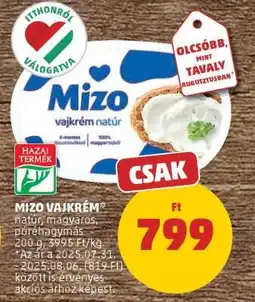 PENNY Mizo vajkrém ajánlat