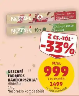 PENNY NESCAFÉ Farmers Kávékapszula ajánlat