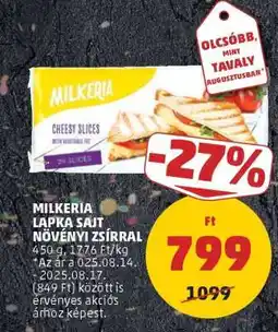 PENNY Milkeria Lapka Sajt Növényi Zsírral ajánlat