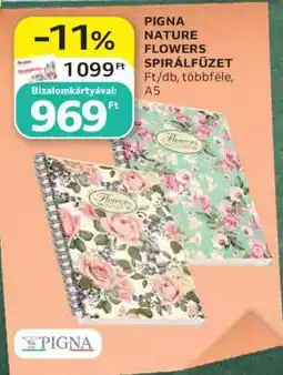 Auchan PIGNA NATURE FLOWERS SPIRÁLFÜZET ajánlat