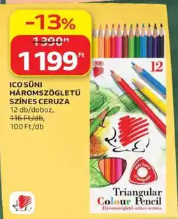Auchan ICO SÜNI HÁROMSZÖGLETŰ SZÍNES CERUZA ajánlat