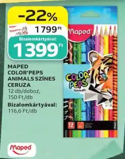 Auchan MAPED COLOR’PEPS ANIMALS SZÍNES CERUZA ajánlat