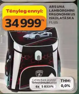 Auchan ARS UNA LAMBORGHINI ERGONOMIKUS ISKOLATÁSKA ajánlat