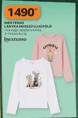 Auchan INEXTENSO LÁNYKA HOSSZÚ UJJÚ PÓLÓ ajánlat