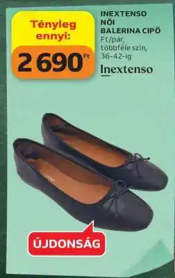 Auchan INEXTENSO NŐI BALERINA CIPŐ ajánlat