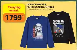 Auchan LICENCE MINTÁS FIÚ HOSSZÚ UJJÚ PÓLÓ ajánlat