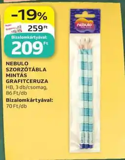 Auchan NEBULO SZORZÓTÁBLA MINTÁS GRAFITCERUZA ajánlat