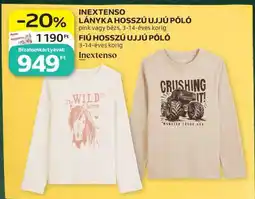 Auchan INEXTENSO LÁNYKA HOSSZÚ UJJÚ PÓLÓ / FIÚ HOSSZÚ UJJÚ PÓLÓ ajánlat