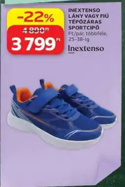 Auchan INEXTENSO LÁNY VAGY FIÚ TÉPŐZÁRAS SPORTCIPŐ ajánlat