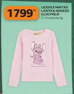 Auchan LICENCE MINTÁS LÁNYKA HOSSZÚ UJJÚ PÓLÓ ajánlat