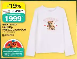 Auchan INEXTENSO LÁNYKA HOSSZÚ UJJÚ PÓLÓ ajánlat