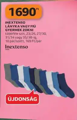 Auchan INEXTENSO LÁNYKA VAGY FIÚ GYERMEK ZOKNI ajánlat