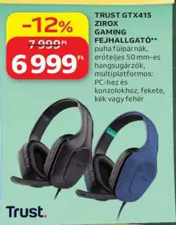Auchan TRUST GTX415 ZIROX GAMING FEJHALLGATÓ ajánlat