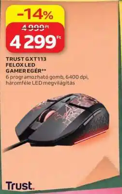 Auchan TRUST GXT113 FELOX LED GAMER EGÉR ajánlat
