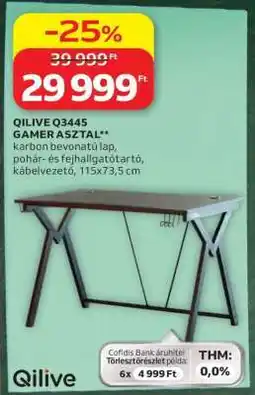 Auchan QILIVE Q3445 GAMER ASZTAL ajánlat