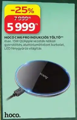 Auchan HOCO CW6 PRO INDUKCIÓS TÖLTŐ ajánlat
