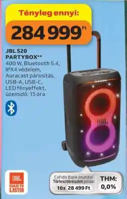 Auchan JBL 520 PARTYBOX ajánlat