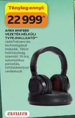 Auchan AIWA WHF880 VEZETÉK NÉLKÜLI TV FEJHALLGATÓ ajánlat