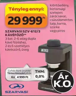 Auchan SZARVASI SZV-612/3 KÁVÉFŐZŐ ajánlat